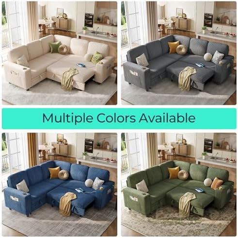 LINSY HOME Pull Out Sofa Bed Sectional Sleeper Sofa - Image 5