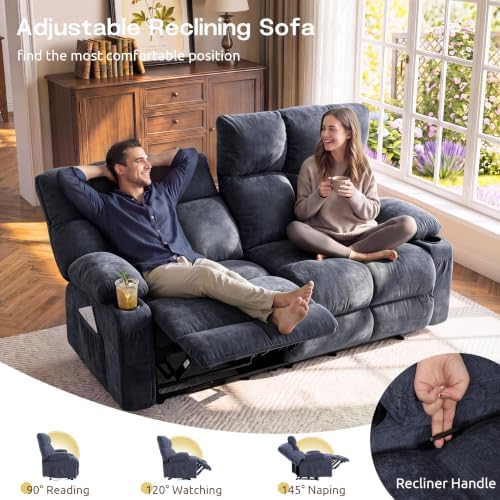 Oversized Loveseat Recliner Sofa, Wall Hugger Reclining Loveseat - Image 3