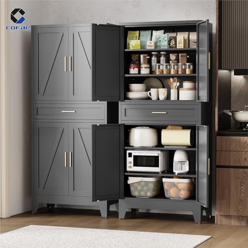 COFaR 71'' Tall Metal Pantry Cabinet - Image 2