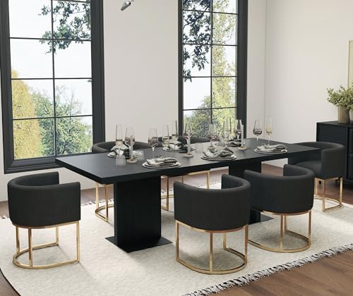 HNY Mid Century Modern Upholstered Barrel Dining Chairs - Image 6