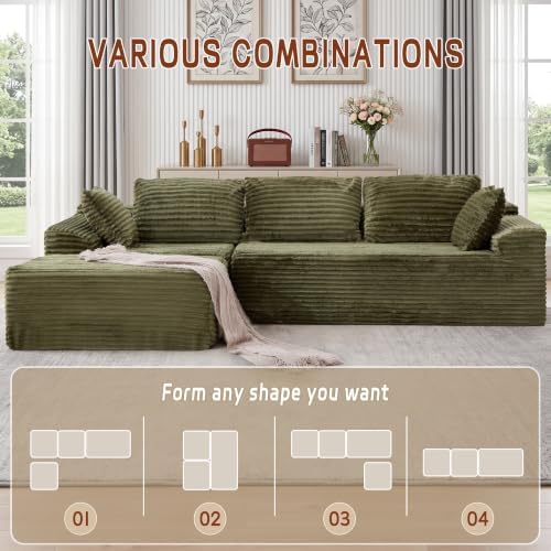 Korser 110" L-Shaped Modular Sectional Sofa - Image 3