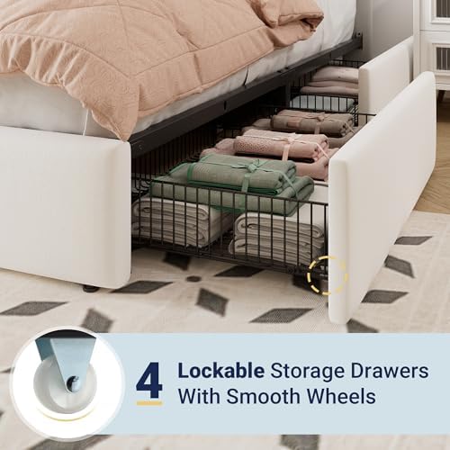 Allewie Full Size Storage Bed Frame, Vertical Channel Tufted Adjustable - Image 5