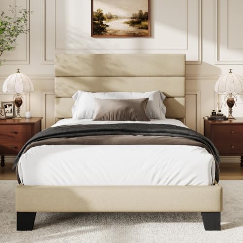 WEEWAY Twin Size Fabric Bed Frame by WEEWAY