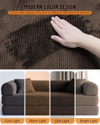 79" Convertible Futon Sofa Bed, 6-in-1 Boneless Couches - Image 6