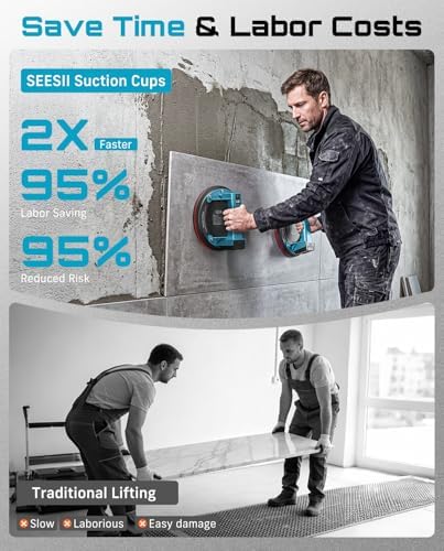 SEESII Electric Glass Suction Cups, 600 LBS Load Tile Suction Cups Tool - Image 2