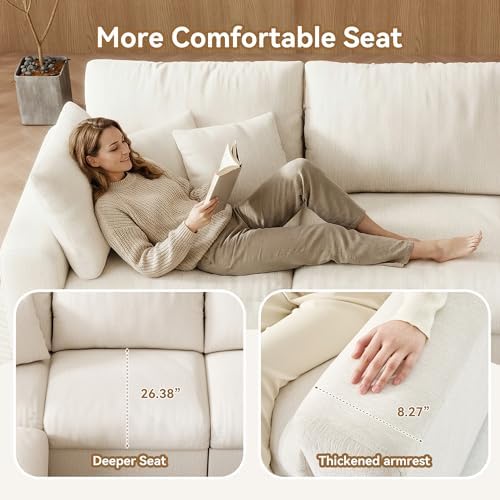 WorthFurni 107” Cloud Sectional Couches - Image 6