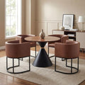 HNY Mid Century Modern Upholstered Barrel Dining Chairs by HNY