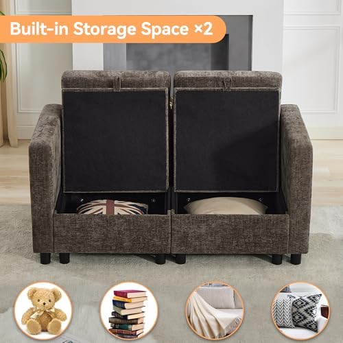 WUTUTUEE 58'' Modular Sectional Loveseat Sofa, Modern Love Seat 2 Seater Sofa - Image 4