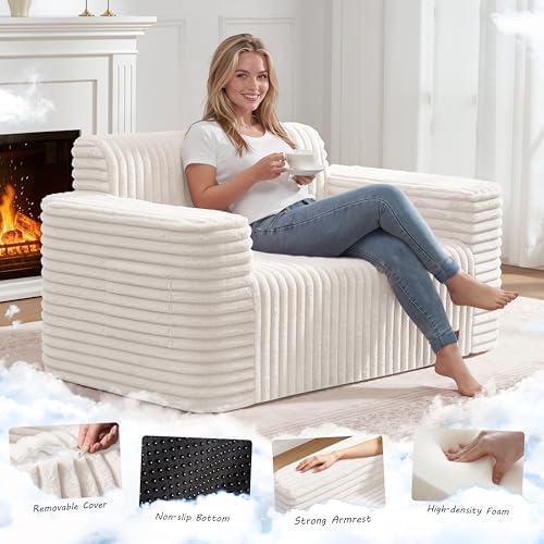 ZurNesfure Sofa Couch Loveseat Boneless Sofa - Image 3