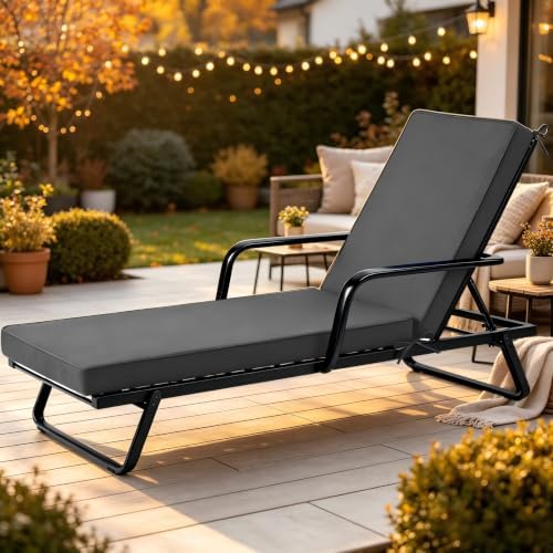 Chaise Lounge Cushions Outdoor, Dark Grey by TheKorva