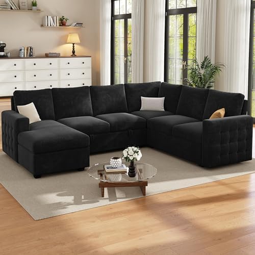 104" Sectional Sleeper Sofa Bed, 7 Seat Pull Out Couch - Image 2