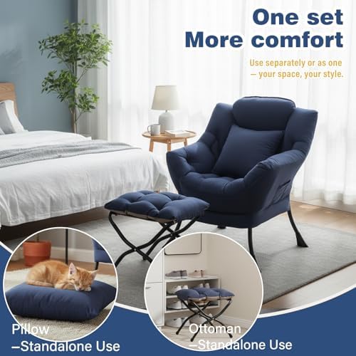 Lazy Chair with Ottoman, Comfy Reading Chair - Image 5
