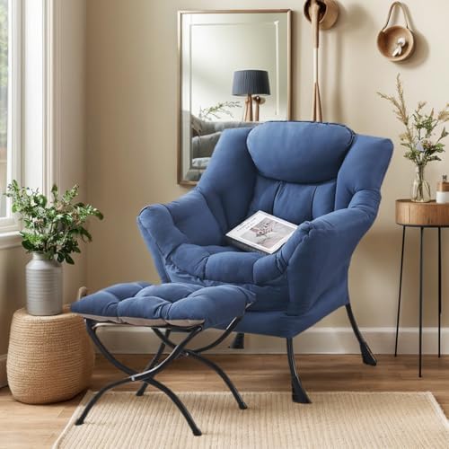 Lazy Chair with Ottoman, Soft Comfy Chair by HomeEastllyHome
