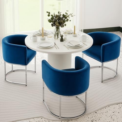 HNY Mid Century Modern Upholstered Barrel Dining Chairs by HNY