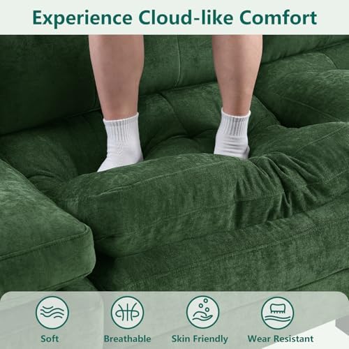 116.5" Modular Sectional Cloud Couch, U Shaped Tufted Sofa - Image 5