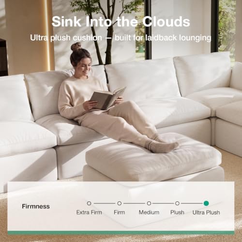 Novilla 104.3" Modular Cloud Couch, Modern Sectional Sofa - Image 4
