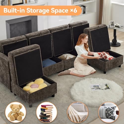 WUTUTUEE 107'' Modular Sectional Sofa Convertible U Shaped Sofa Couch Set - Image 4