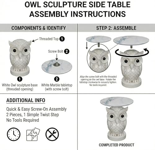OWL Statue End Table - Image 3