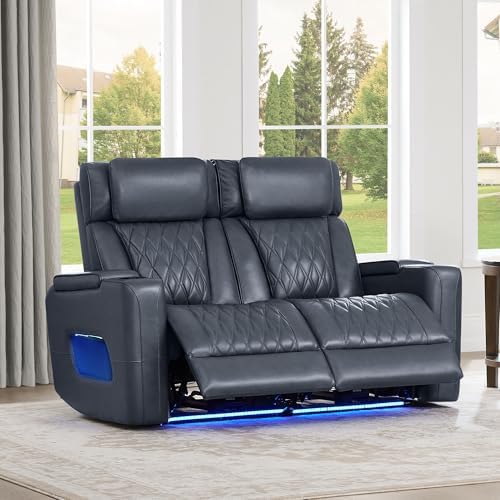 Watson & Whitely Genuine Leather Power Reclining Loveseat by WatsonWhitely