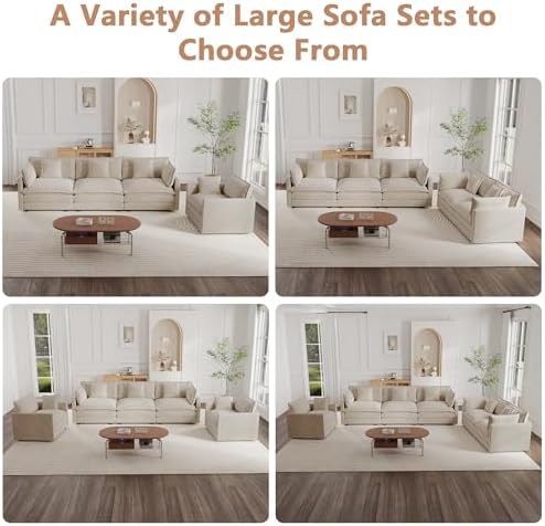 mikibama Luxury 2 Piece Cloud Couches Set, Modern Upholstered Chenille 3 Seater - Image 7