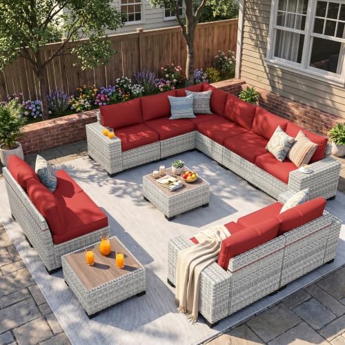 Outdoor Patio Furniture Set PE Wicker Rattan Outdoor Sectional Sofa by MuphyersPatioFurniture