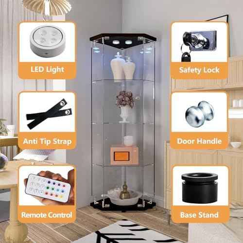 Beauty4U Corner Glass Display Cabinet - Image 3