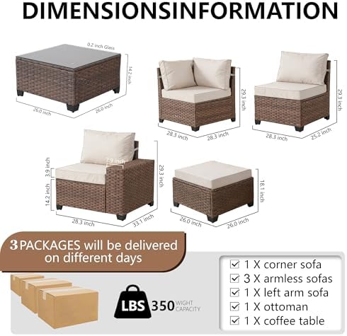 7 Pieces Patio Furniture Set - Image 5