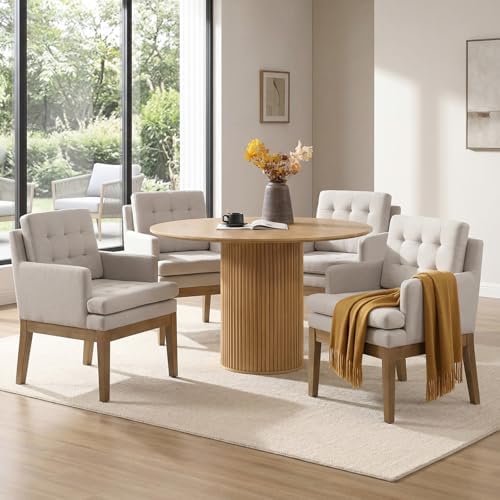 Upholstered Tufted Dining Chairs - Image 5