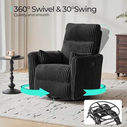 LINSY HOME 360 Swivel Nursery Rocking Chair - Image 6