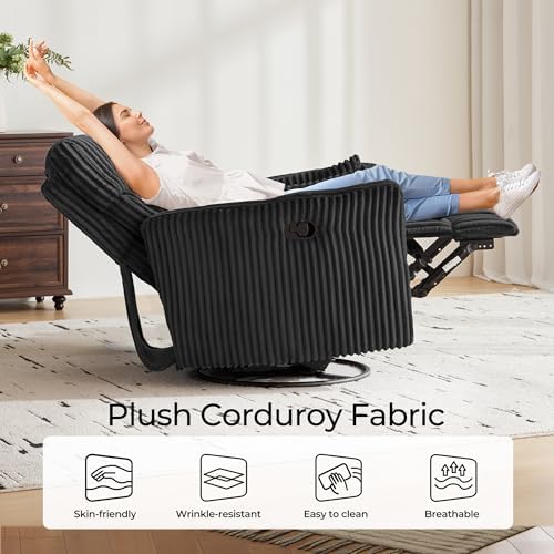 LINSY HOME 360 Swivel Nursery Rocking Chair - Image 4