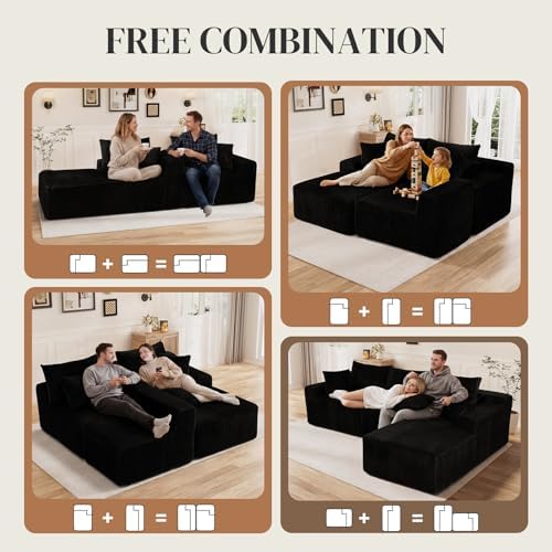 110" L Shaped Cloud Boneless Sectional Couches - Image 5