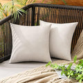 MIULEE Decorative Outdoor Pillow Covers Waterproof 12x12 Beige by MIULEE