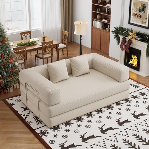 59.0 Inch Convertible Sofa Bed, 4-in-1Futon Sofas Bed Pull Out Sleeper Couch by BSHOMGI