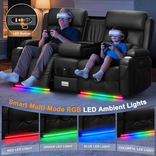 Home Theater Seating, Power Loveseat Recliner Sofa - Image 5