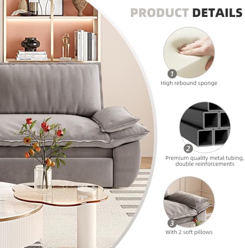 73.2" Queen Size Futon Sofa Bed, 3-in-1 Convertible Sleeper Sofa - Image 5