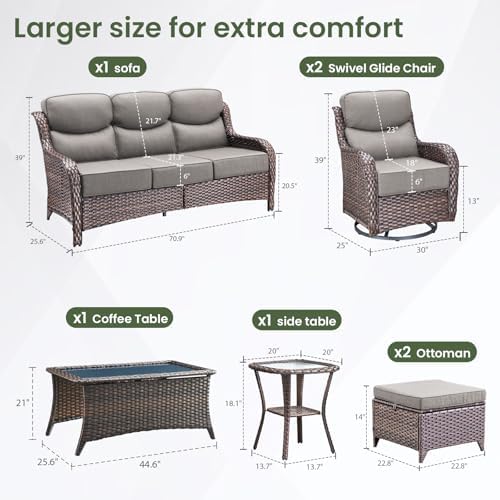 Swivel Patio Chairs sofa Set of 7 - Image 2