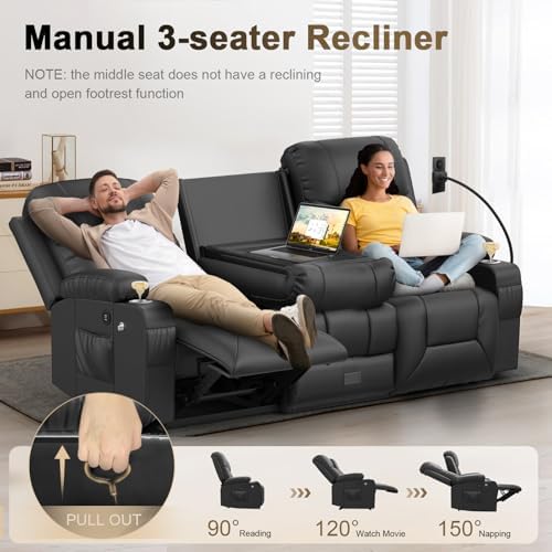 YONISEE 3 Seat Recliner Sofa - Image 5