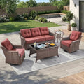 Luxury 5 Pieces Outdoor Patio Furniture Set-All Weather Wicker Outdoor Furniture by JelwalyPatioFurnitureSet