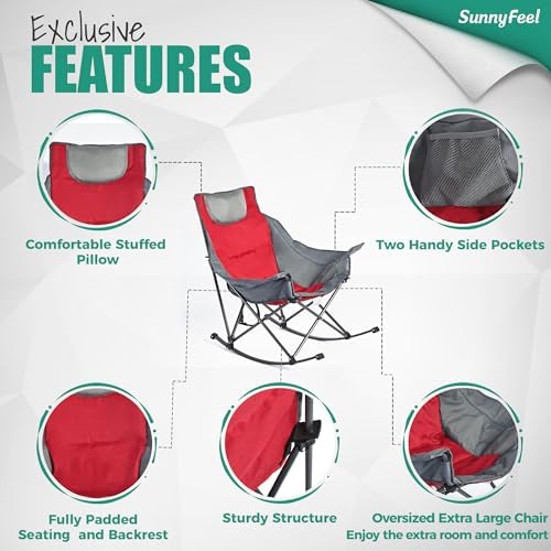SUNNYFEEL Oversized Folding Rocking Camping Chair - Image 6