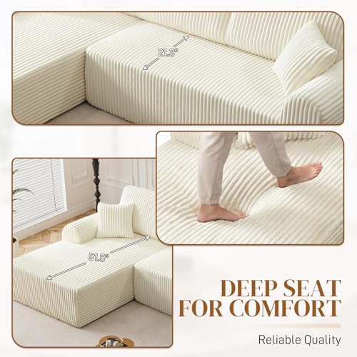 110" Boneless Cloud Sectional Couches - Image 3