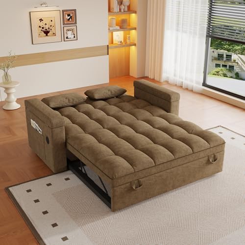 3 in 1 Convertible Sleeper Sofa, 65in Sleeper Couch - Image 5