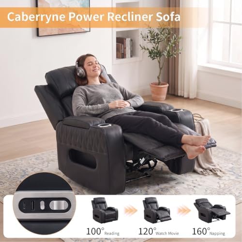 Electric Recliner Chair, Leather Reclining Couch - Image 4
