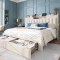 FreeHouse Queen Bed Frame with 2-Tier Storage Headboard & 4 Drawers by UnwindinYourOwnSpace