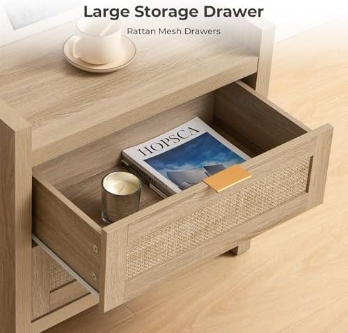 SICOTAS Rattan Nightstand Set of 2 - Image 5