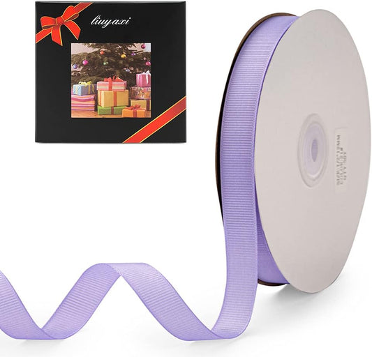 LIUYAXI 5/8" X 50 Yards Solid Lavender Grosgrain Ribbon, Perfect for Crafts, Wedding Decor, DIY Hair Accessories, Sewing, Gift Package Wrapping and More