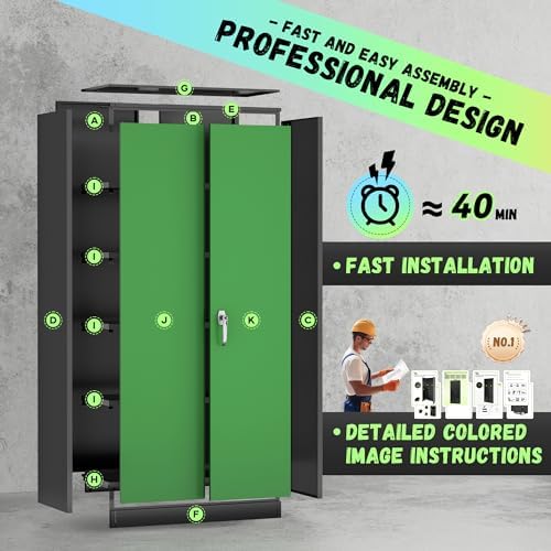 SUNCROWN 72" Metal Storage Cabinet - Image 3