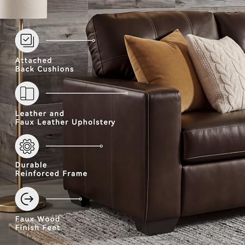 Signature Design by Ashley Santorine Transitional Tufted Leather Match Sofa - Image 4