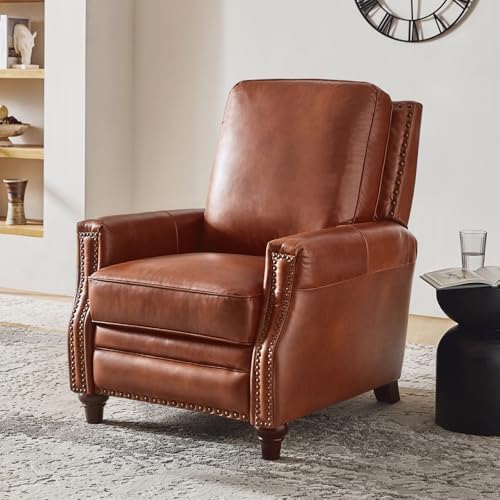 HULALA HOME Genuine Leather Manual Recliner by HULALAHOME