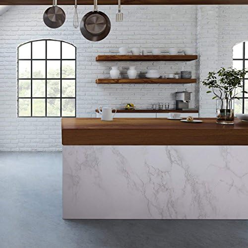 practicalWs Glossy Marble Contact Paper White Peel and Stick - Image 4