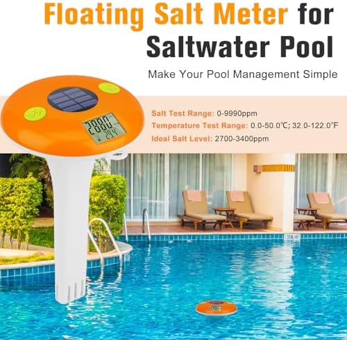 UIUZMAR Pool Salt Tester Floating Pool Thermometer & Salinity Meter - Image 4